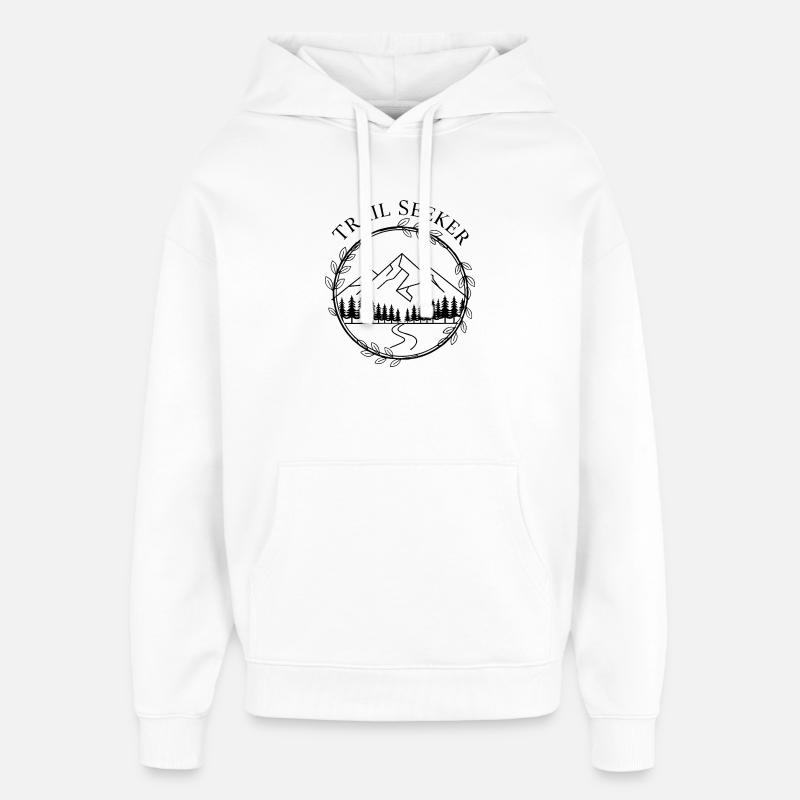 Trail Seeker – Édition Sentier Nature - Sweat à capuche unisexe Stanley/Stella Oversized - blanc
