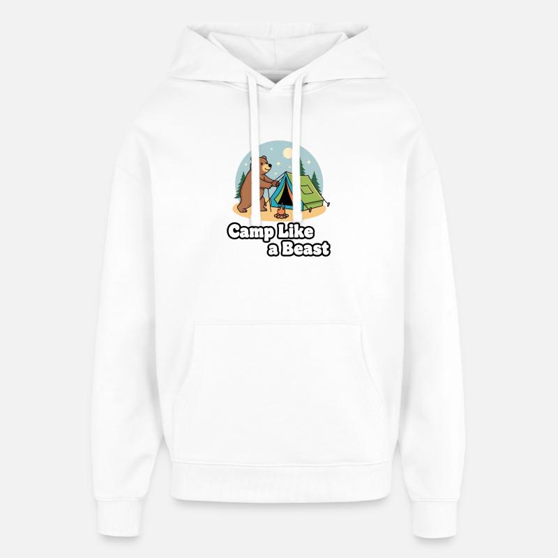 Campez comme une bête - Sweat à capuche unisexe Stanley/Stella Oversized - blanc