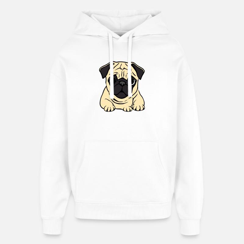 Carlin Chiens T-shirt Cadeau Noël - Sweat à capuche unisexe Stanley/Stella Oversized - blanc