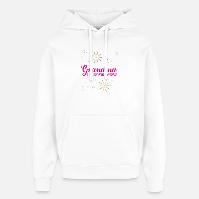 Mamie, je t’aime - Sweat à capuche unisexe Stanley/Stella Oversized - blanc