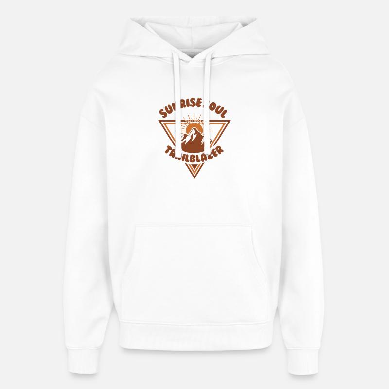Randonnée harmonieuse Mountain Design Rétro - Sweat à capuche unisexe Stanley/Stella Oversized - blanc