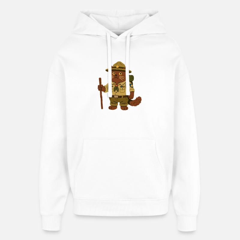 Le Chat d’Aventure : BKH Scout - Sweat à capuche unisexe Stanley/Stella Oversized - blanc