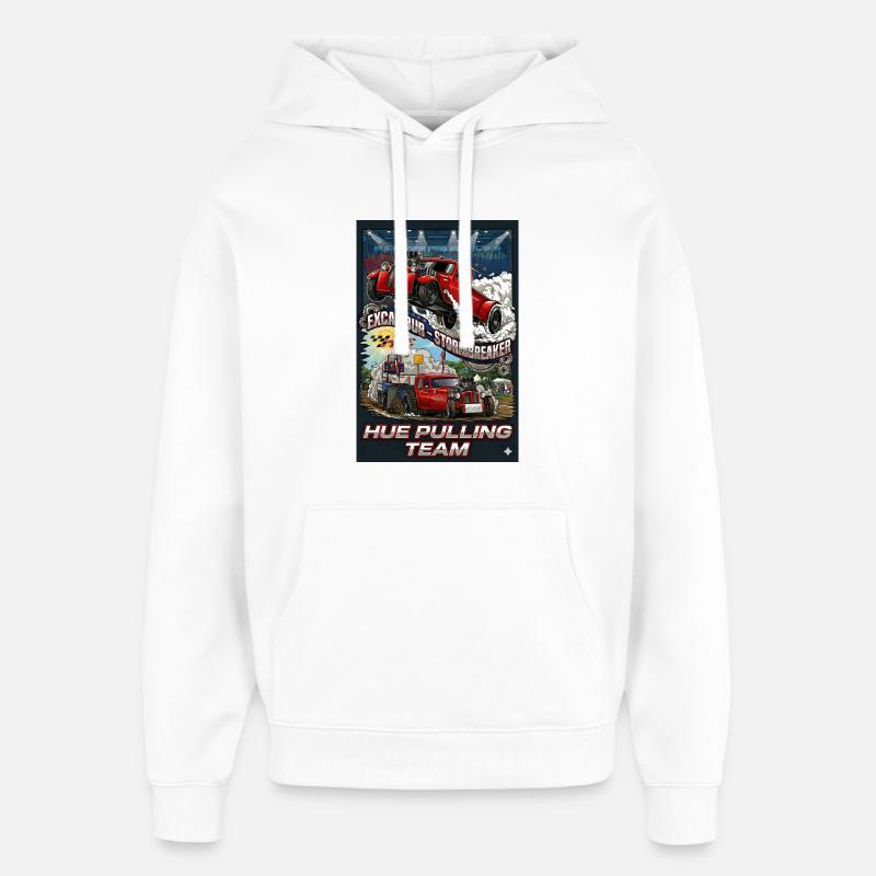 Tshirt_Hue_Pulling_Team - Oversized Unisex Hoodie by Stanley/Stella - white
