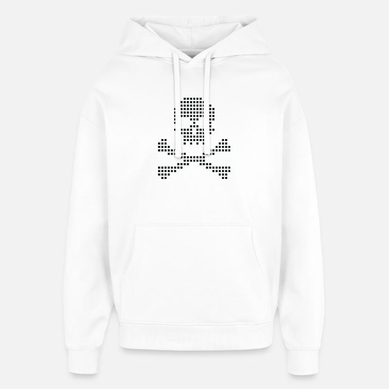 Os croisés du crâne pixel - Sweat à capuche unisexe Stanley/Stella Oversized - blanc