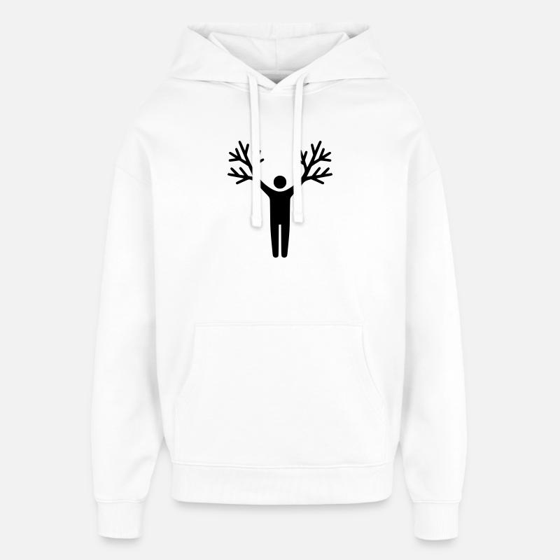 Croissance des racines humaines des arbres - Sweat à capuche unisexe Stanley/Stella Oversized - blanc