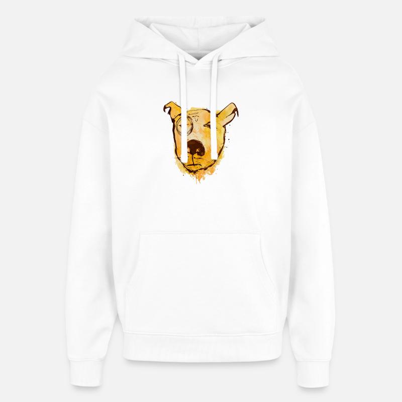 Chien aquarelle avec monocle - Sweat à capuche unisexe Stanley/Stella Oversized - blanc