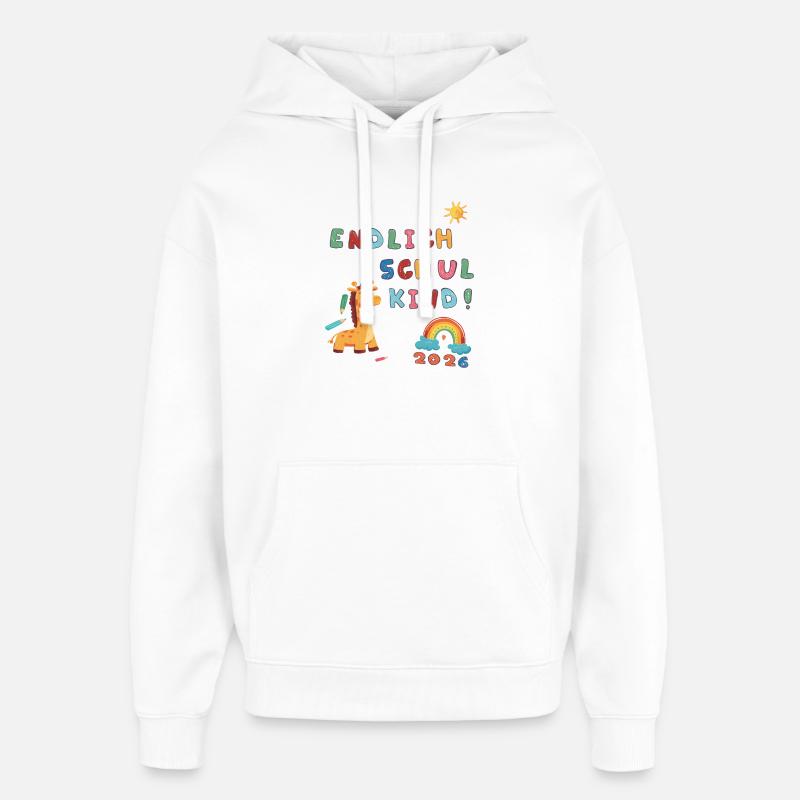 Enfin écolier en 2026 - Sweat à capuche unisexe Stanley/Stella Oversized - blanc