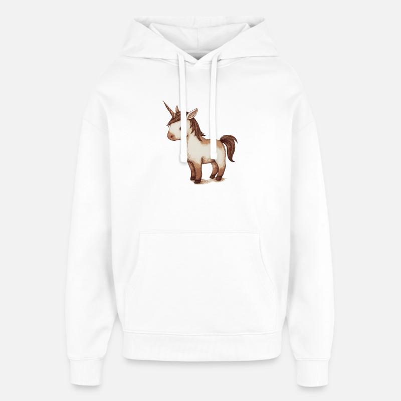 Petite licorne mignonne - Sweat à capuche unisexe Stanley/Stella Oversized - blanc