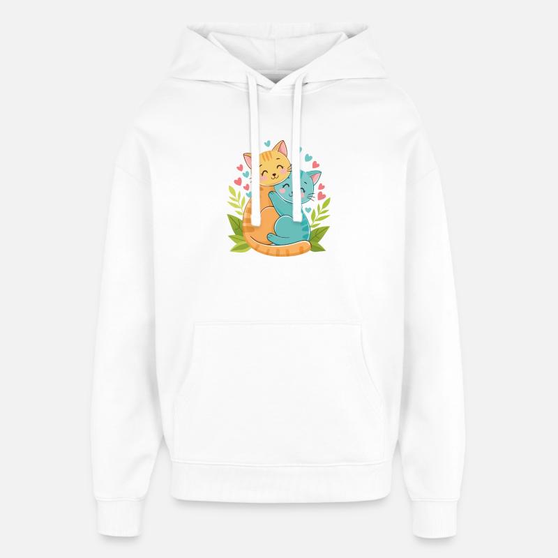 Câlins de chatons - Sweat à capuche unisexe Stanley/Stella Oversized - blanc