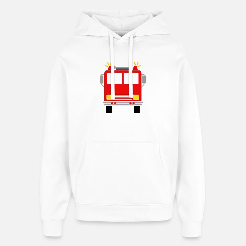 Camion de pompiers - Sweat à capuche unisexe Stanley/Stella Oversized - blanc