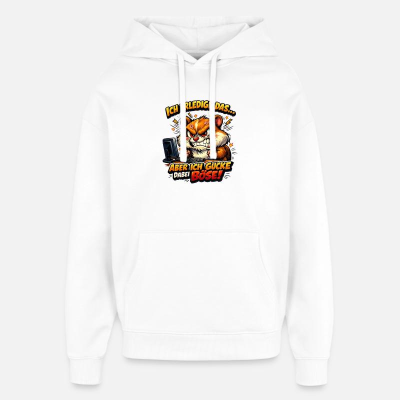 Ich mach das Hamster - Oversized Unisex Hoodie von Stanley/Stella - Weiß