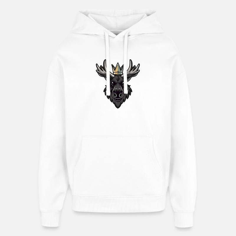 Elch Kopf Krone - Oversized Unisex Hoodie von Stanley/Stella - Weiß