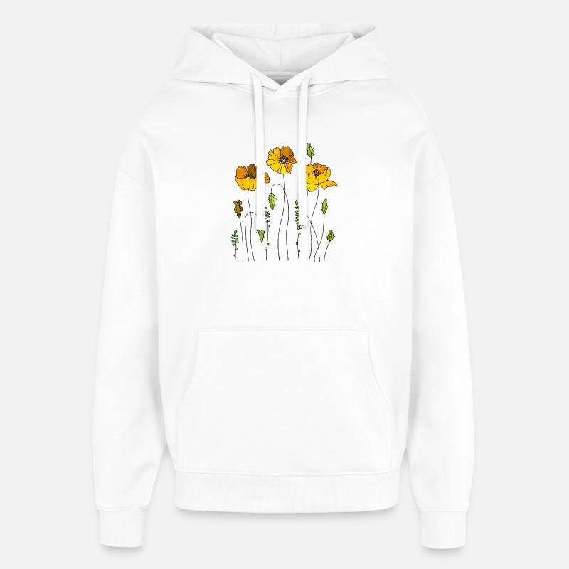 Fleur - Sweat à capuche unisexe Stanley/Stella Oversized - blanc