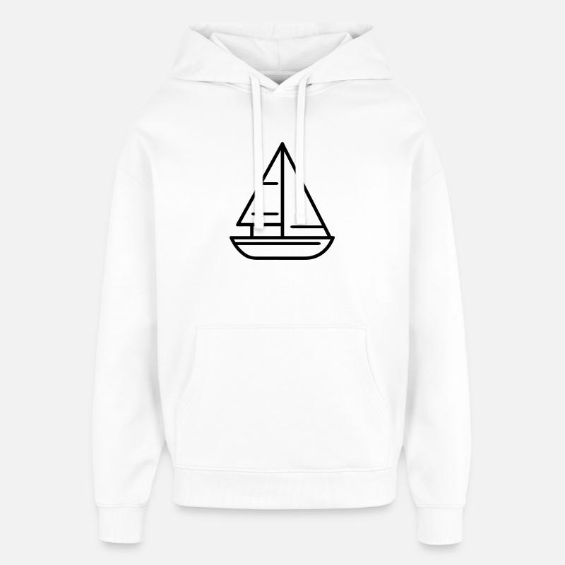 sailing ship - Oversized Unisex Hoodie by Stanley/Stella - white
