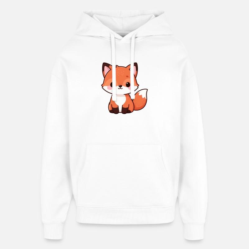 Cadeau Kawaii Renard mignon - Sweat à capuche unisexe Stanley/Stella Oversized - blanc