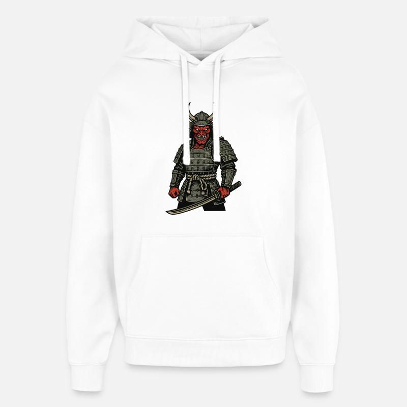 Oni Samurai - Guerrier Démoniaque - Sweat à capuche unisexe Stanley/Stella Oversized - blanc