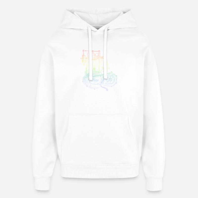 motocyclette - Sweat à capuche unisexe Stanley/Stella Oversized - blanc