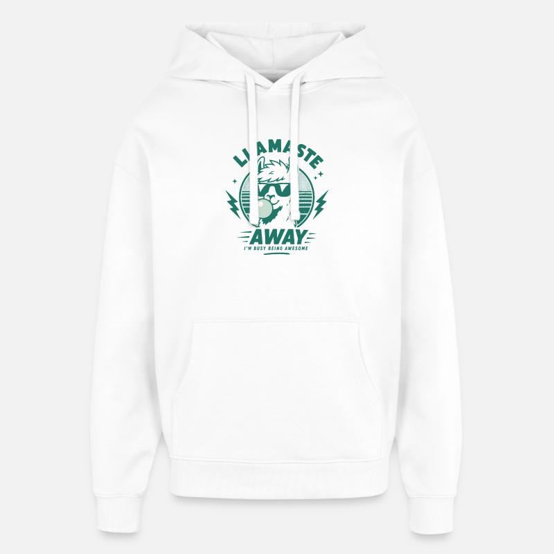 Llamaste Away Lama drôle - Sweat à capuche unisexe Stanley/Stella Oversized - blanc