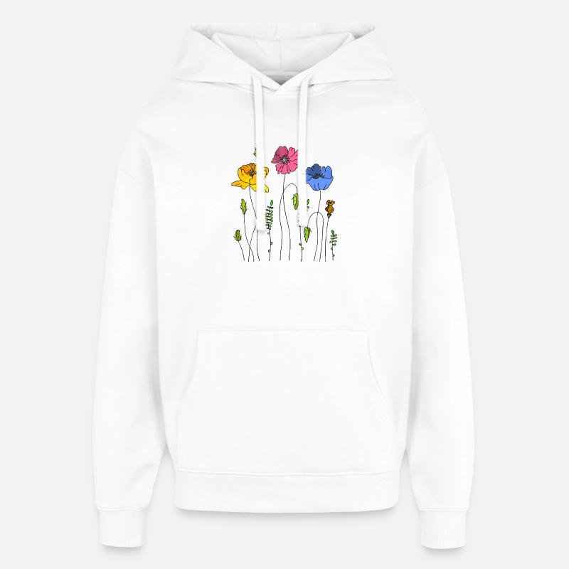 Fleur - Sweat à capuche unisexe Stanley/Stella Oversized - blanc