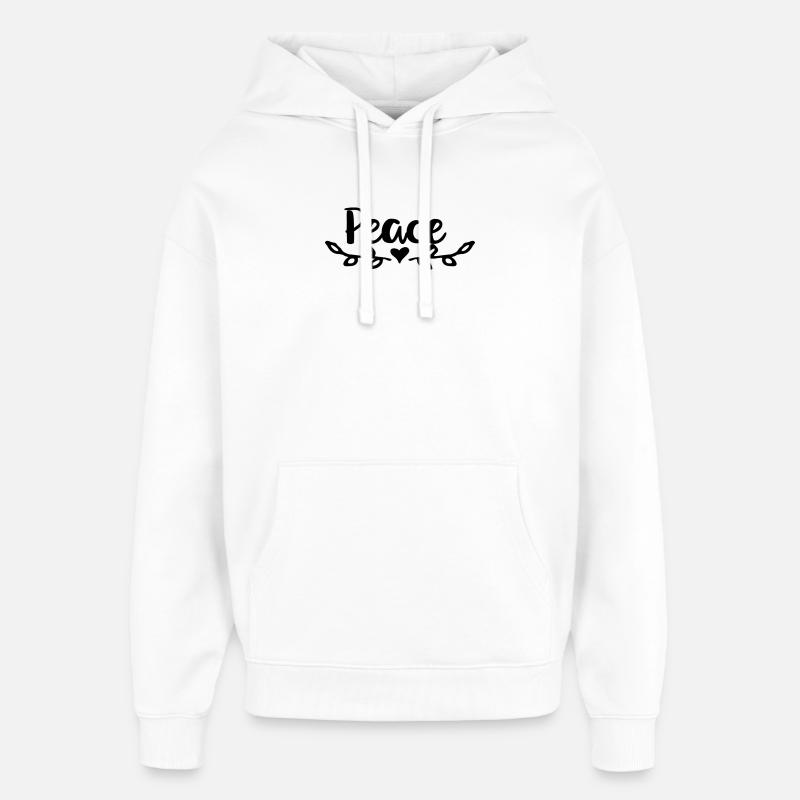 Conception du cœur de la paix - Sweat à capuche unisexe Stanley/Stella Oversized - blanc