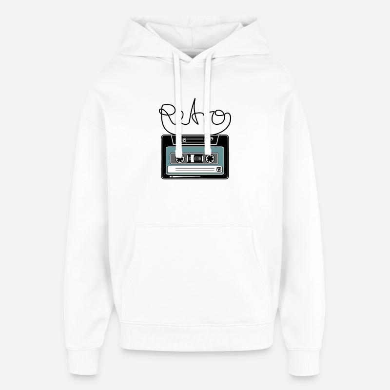 Cassette Retro Mixtape Band Salad - Sweat à capuche unisexe Stanley/Stella Oversized - blanc