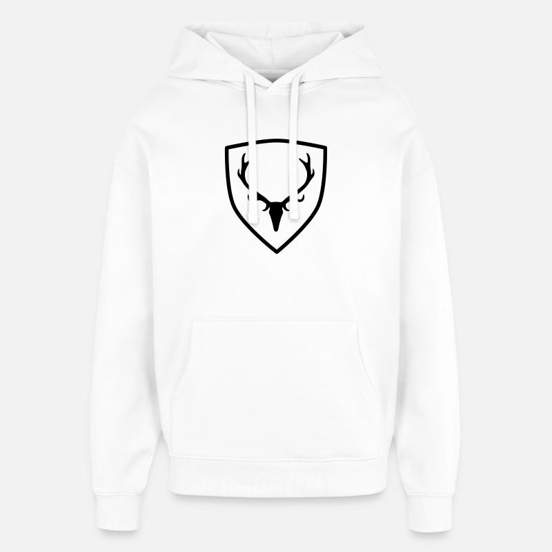Wappen mit Geweih - Oversized Unisex Hoodie von Stanley/Stella - Weiß