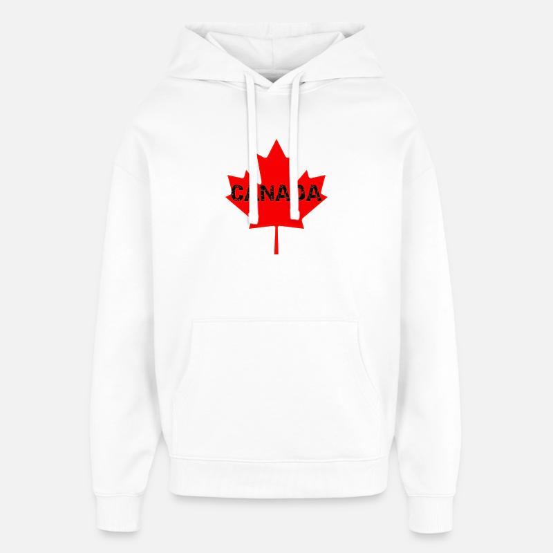 Érable Canada Stamp Délavé - Sweat à capuche unisexe Stanley/Stella Oversized - blanc