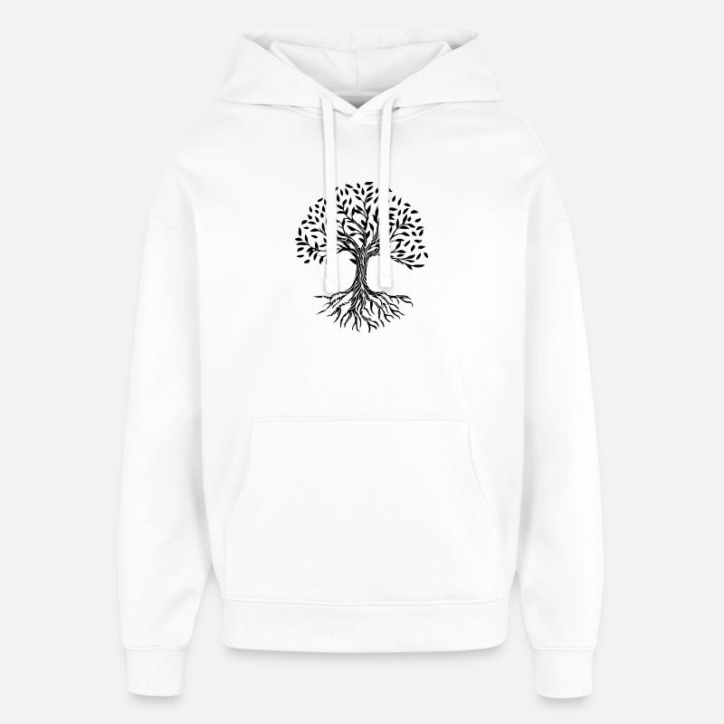 tree - Oversized Unisex Hoodie by Stanley/Stella - white