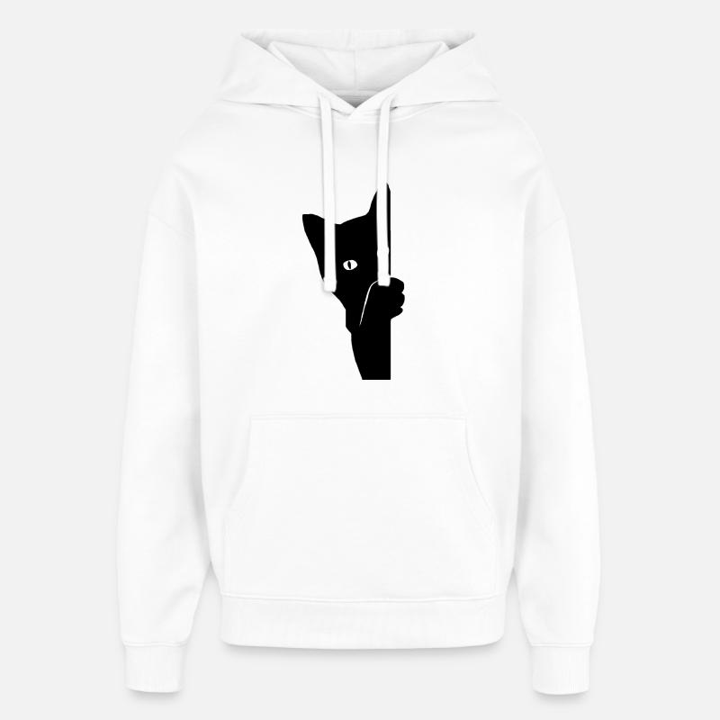 Chat Coucou - Sweat à capuche unisexe Stanley/Stella Oversized - blanc