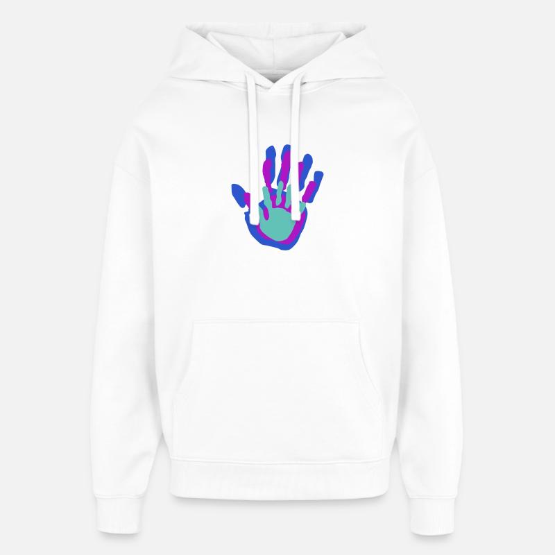 Maman, Papa et Moi Palms - Sweat à capuche unisexe Stanley/Stella Oversized - blanc
