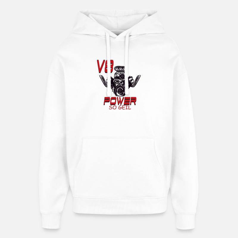 V8 Puissance si excitée - Sweat à capuche unisexe Stanley/Stella Oversized - blanc