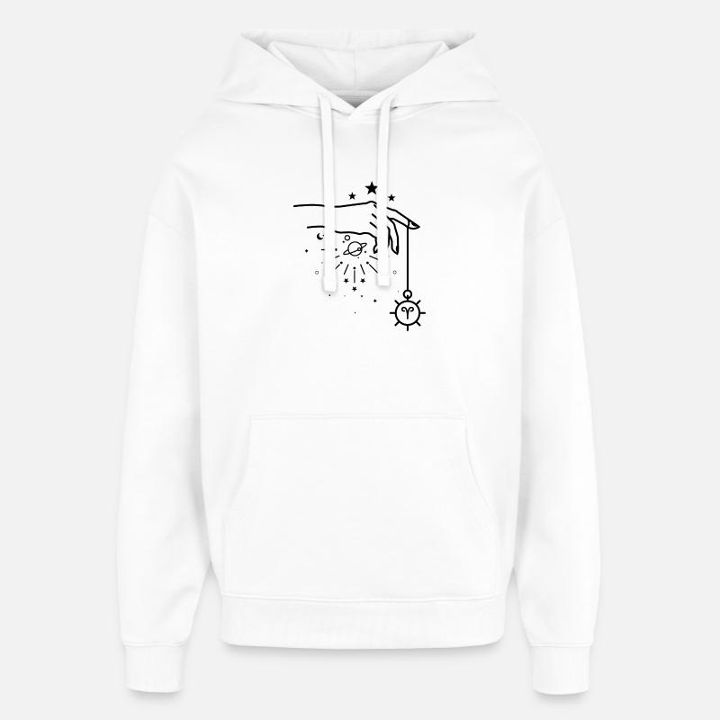 Astrologie du zodiaque Bélier - Sweat à capuche unisexe Stanley/Stella Oversized - blanc