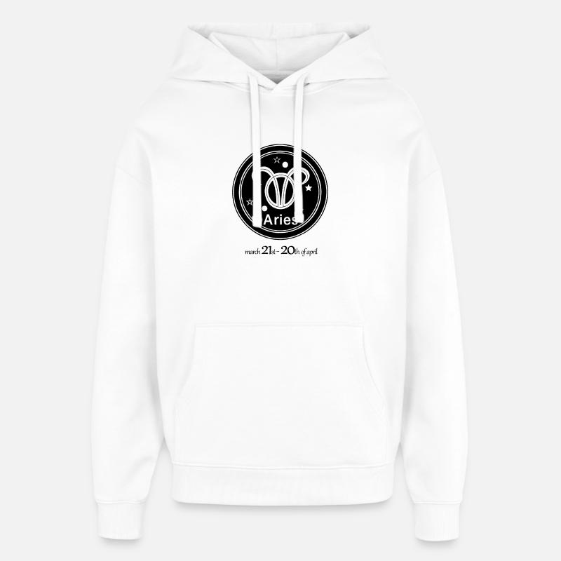Sternzeichen Widder 002 schwarz - Oversized Unisex Hoodie von Stanley/Stella - Weiß