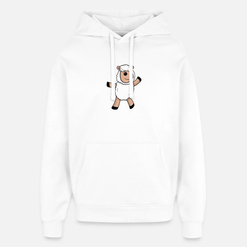 Motif d’enfants de moutons - Sweat à capuche unisexe Stanley/Stella Oversized - blanc