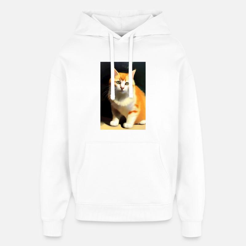 Image du chat - Sweat à capuche unisexe Stanley/Stella Oversized - blanc
