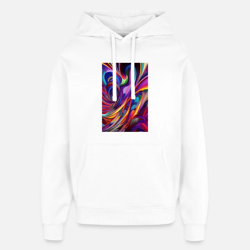 Art abstrait - Sweat à capuche unisexe Stanley/Stella Oversized - blanc