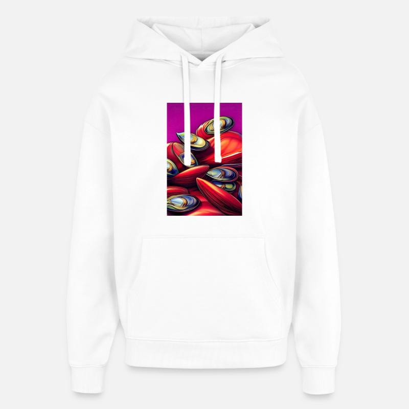 Moules - Sweat à capuche unisexe Stanley/Stella Oversized - blanc