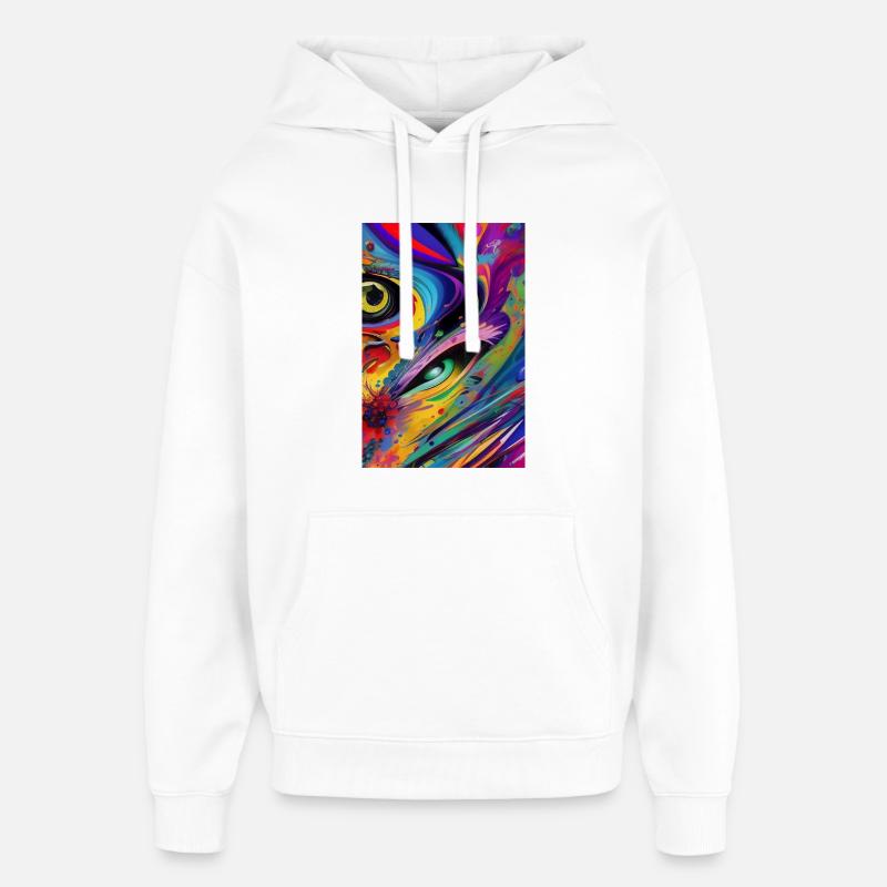 Art abstrait - Sweat à capuche unisexe Stanley/Stella Oversized - blanc