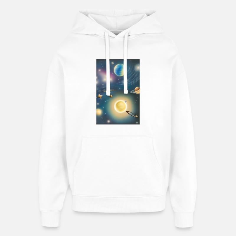 Espace et planètes - Sweat à capuche unisexe Stanley/Stella Oversized - blanc