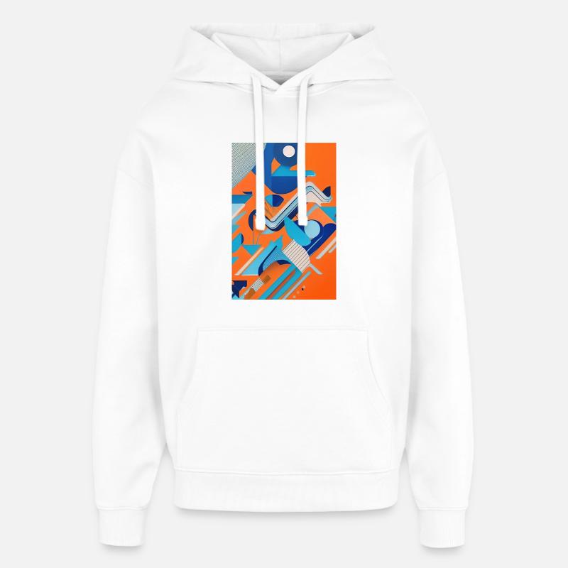Art abstrait - Sweat à capuche unisexe Stanley/Stella Oversized - blanc