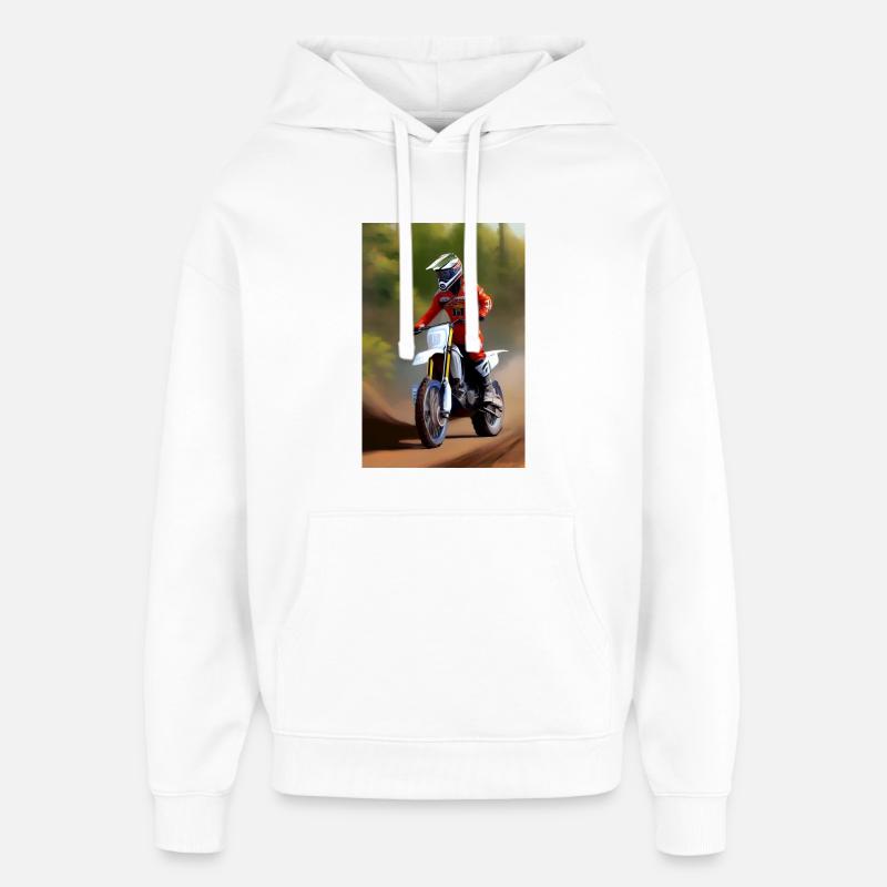 Équitation en motocross - Sweat à capuche unisexe Stanley/Stella Oversized - blanc