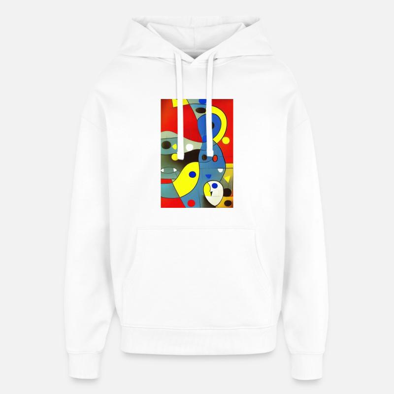 Art abstrait - Sweat à capuche unisexe Stanley/Stella Oversized - blanc