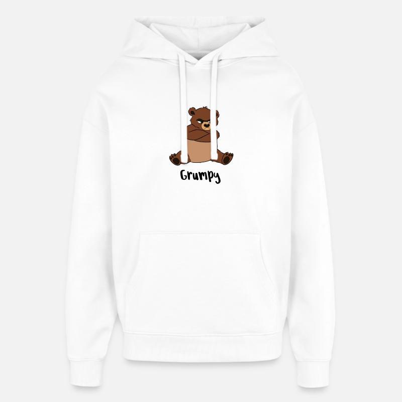 Grumpy - Oversized Unisex Hoodie von Stanley/Stella - Weiß