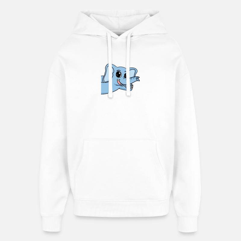 Elephant Greeting Greeting - Oversized Unisex Hoodie by Stanley/Stella - white