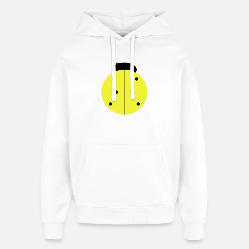 Coccinelle Jaune à Points Noirs - Sweat à capuche unisexe Stanley/Stella Oversized - blanc