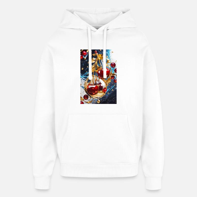 Cerises à l’or - Sweat à capuche unisexe Stanley/Stella Oversized - blanc