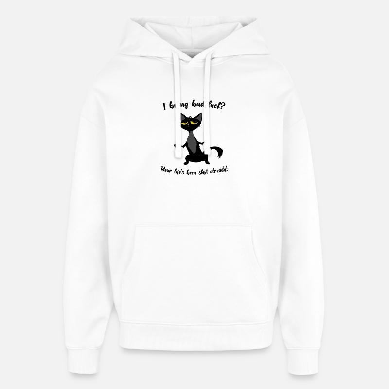 J’apporte malheur - Sweat à capuche unisexe Stanley/Stella Oversized - blanc