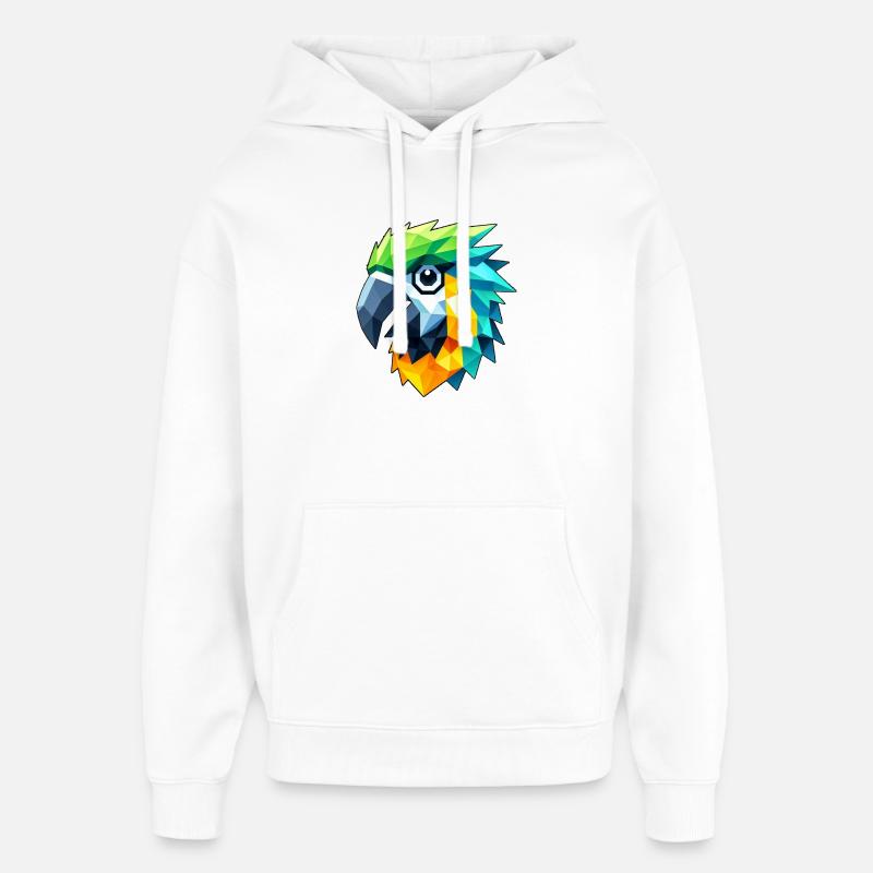 Perroquet Polygone - Sweat à capuche unisexe Stanley/Stella Oversized - blanc