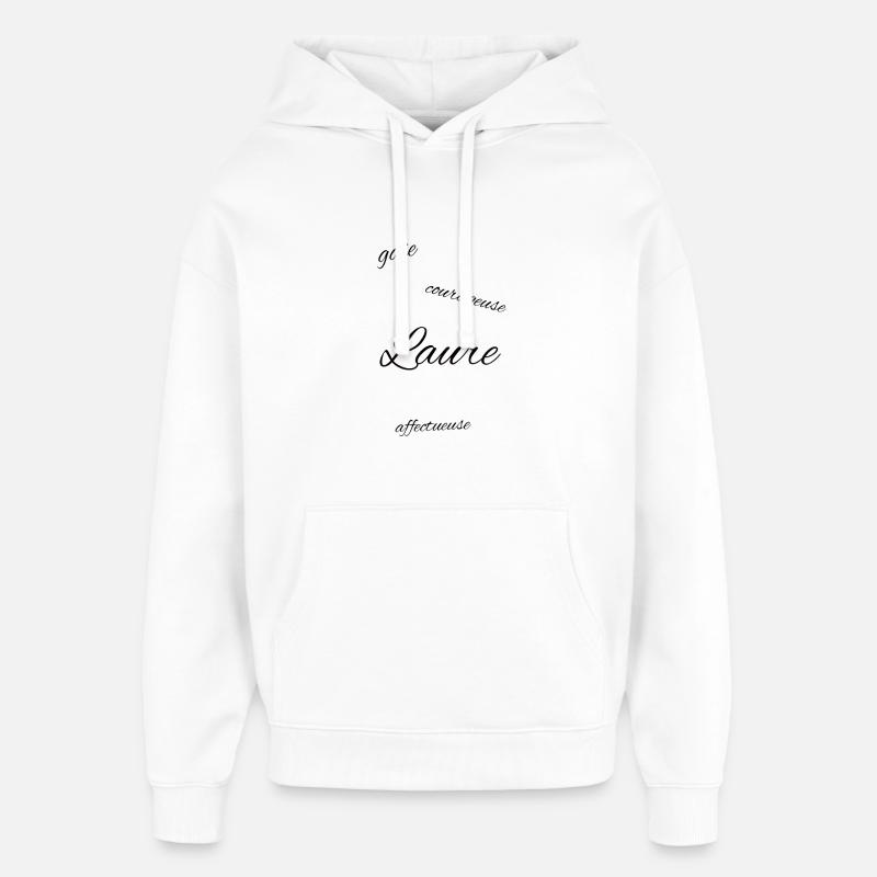 Prénom Laure - Sweat à capuche unisexe Stanley/Stella Oversized - blanc