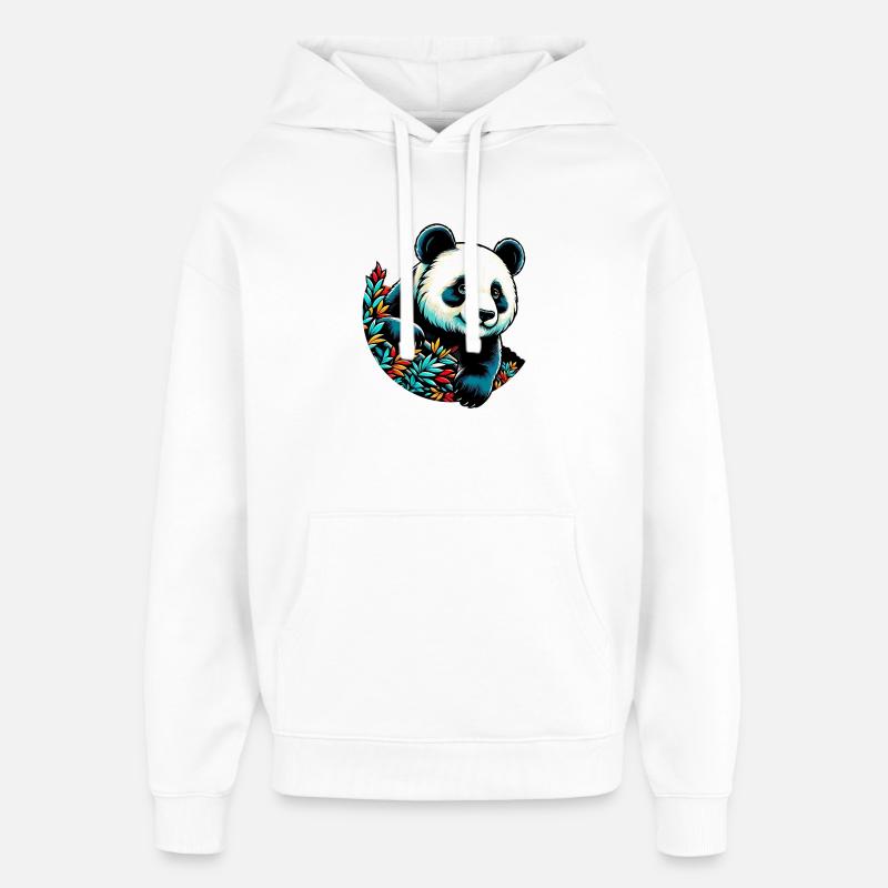 Panda - Oversized Unisex Hoodie von Stanley/Stella - Weiß